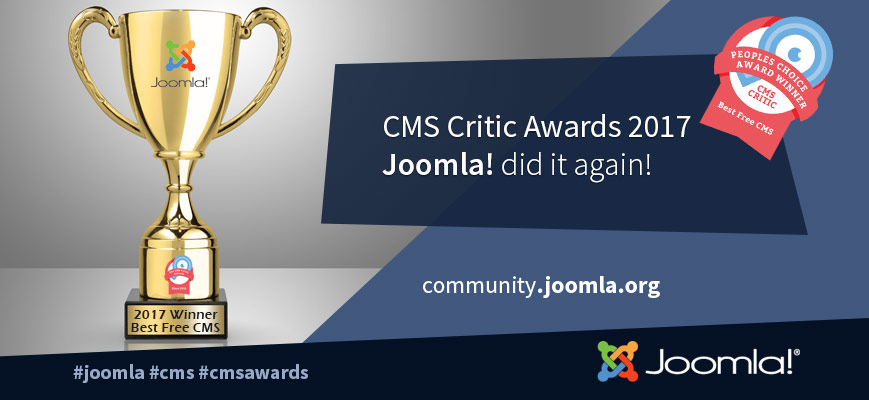 Joomla - Beste gratis cms - Critic Award 2017