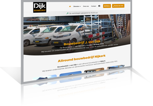 Bouwbedrijf J. van Dijk bv - Website webdesign / ontwikkeling / SEO