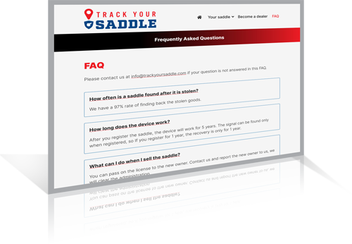 Trackyoursaddle.com - vervolgpagina